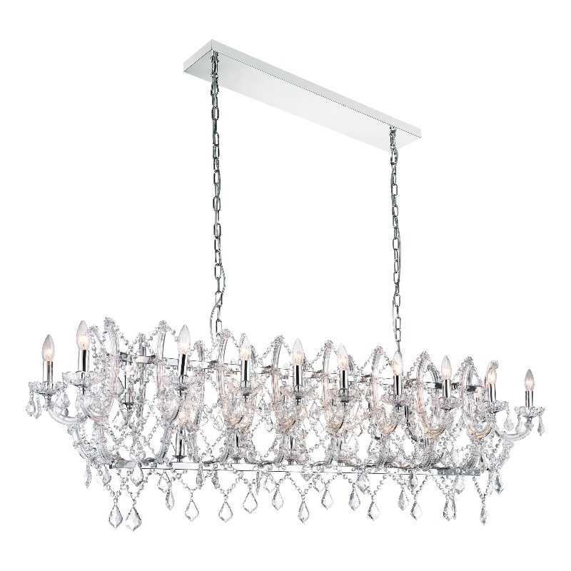 CWI Lighting Aleka 24 Light Traditional Metal Candle Chandelier in Chrome