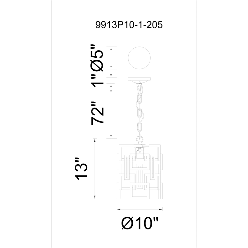 CWI Lighting Litani 1 Light Down Contemporary Metal Chandelier in Brown
