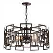 CWI Lighting Litani 4 Light Down Contemporary Metal Chandelier in Brown