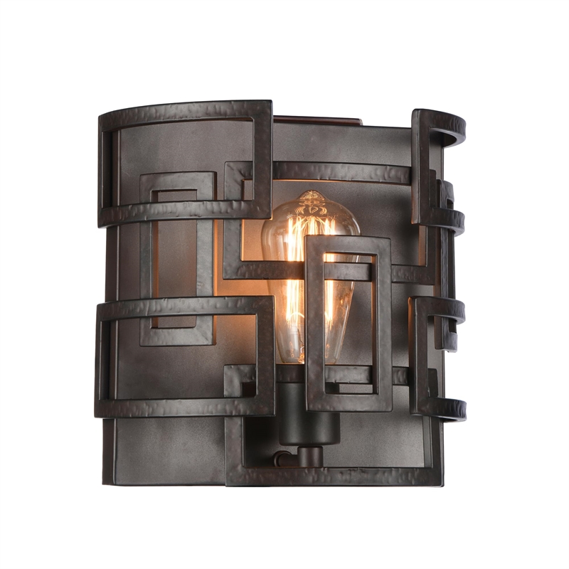 CWI Lighting Litani 1 Light Contemporary Metal Wall Sconce in Brown