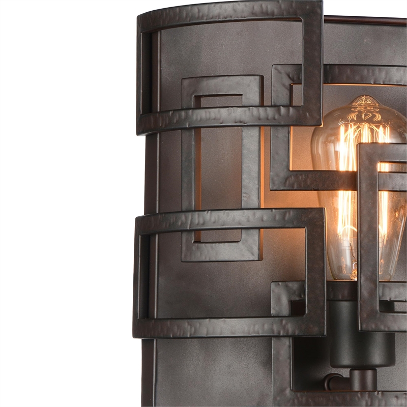 CWI Lighting Litani 1 Light Contemporary Metal Wall Sconce in Brown