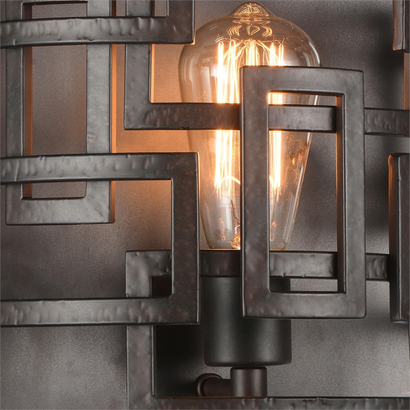 CWI Lighting Litani 1 Light Contemporary Metal Wall Sconce in Brown