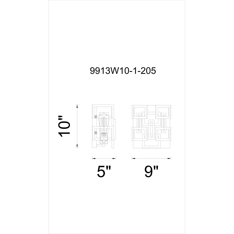 CWI Lighting Litani 1 Light Contemporary Metal Wall Sconce in Brown