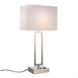 CWI Lighting Torren 1 Light Contemporary Metal Table Lamp in Satin Nickel