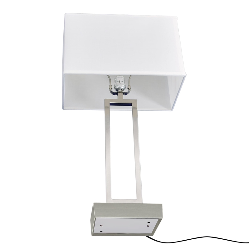 CWI Lighting Torren 1 Light Contemporary Metal Table Lamp in Satin Nickel