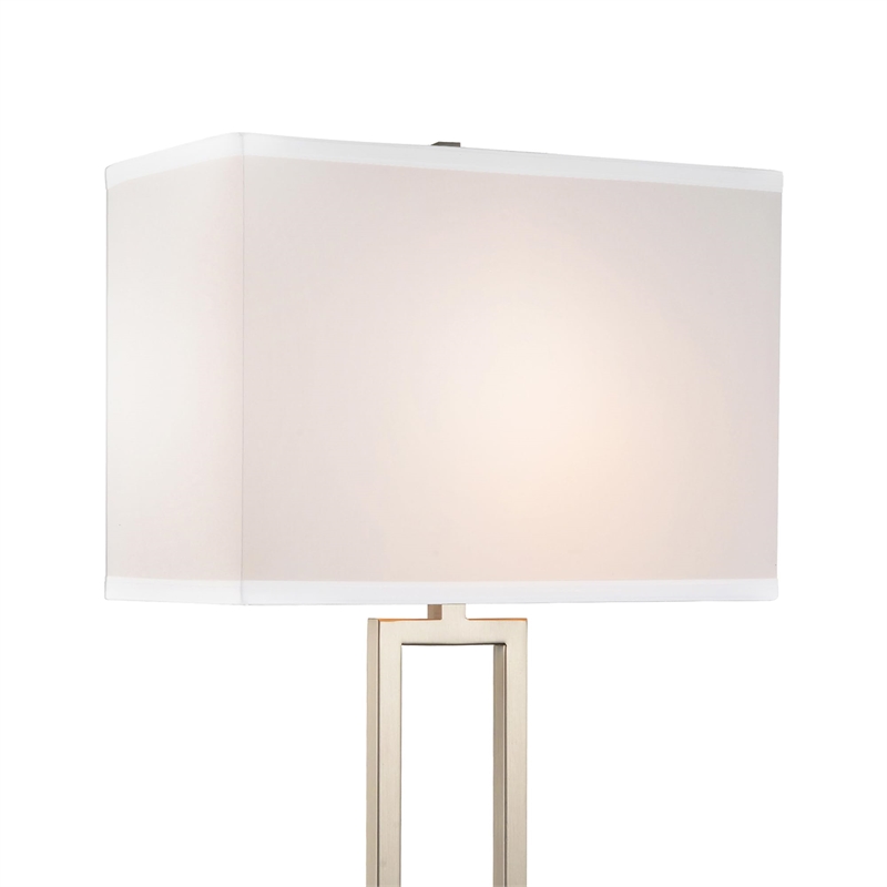 CWI Lighting Torren 1 Light Contemporary Metal Table Lamp in Satin Nickel
