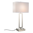 CWI Lighting Torren 1 Light Contemporary Metal Table Lamp in Satin Nickel