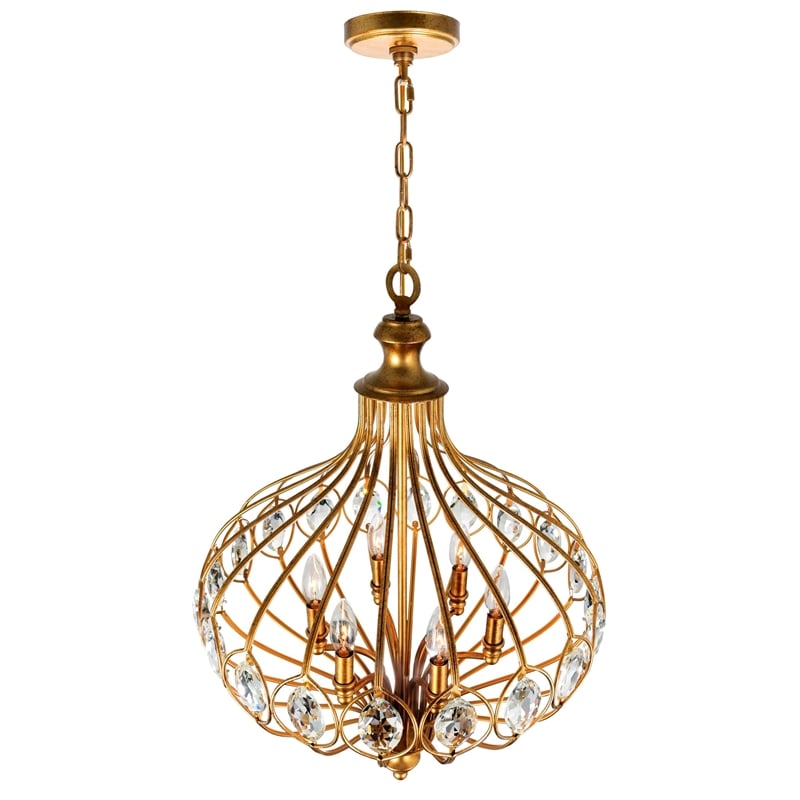 CWI Lighting Altair 6 Light Traditional Metal Chandelier in Antique Bronze