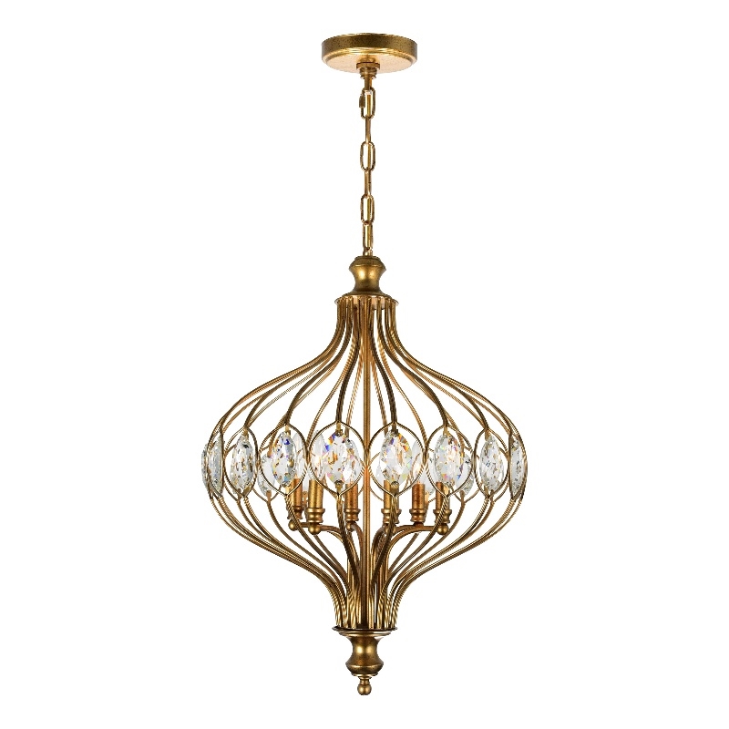 CWI Lighting Altair 6 Light Traditional Metal Chandelier in Antique Bronze