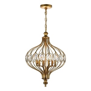 CWI Lighting Altair 6 Light Traditional Metal Chandelier in Antique Bronze