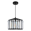 CWI Lighting Alethia 1 Light Drum Shade Contemporary Metal Pendant in Black