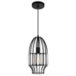 CWI Lighting Alethia 1 Light Down Contemporary Metal Mini Pendant in Black