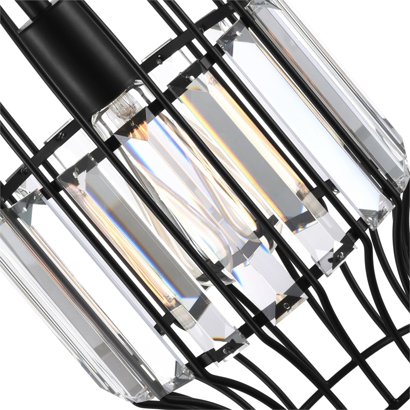 CWI Lighting Alethia 1 Light Down Contemporary Metal Mini Pendant in Black
