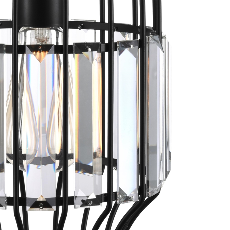 CWI Lighting Alethia 1 Light Down Contemporary Metal Mini Pendant in Black