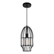 CWI Lighting Alethia 1 Light Down Contemporary Metal Mini Pendant in Black