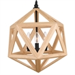CWI Lighting Lante 3 Light Farmhouse Metal Pendant in Black/Wood