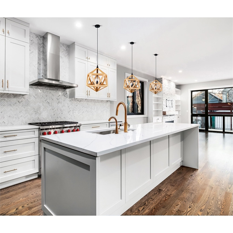 CWI Lighting Lante 3 Light Farmhouse Metal Pendant in Black/Wood