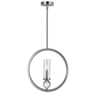 CWI Lighting Elton 1 Light Transitional Metal Pendant in Satin Nickel
