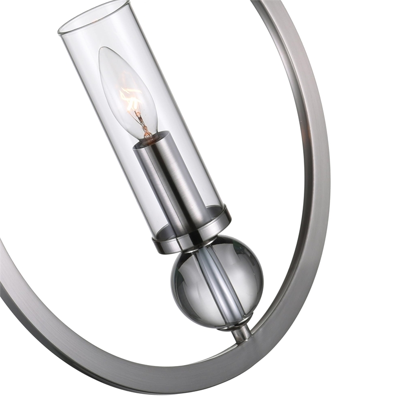 CWI Lighting Elton 1 Light Transitional Metal Pendant in Satin Nickel