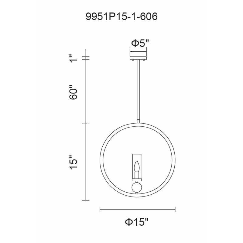 CWI Lighting Elton 1 Light Transitional Metal Pendant in Satin Nickel
