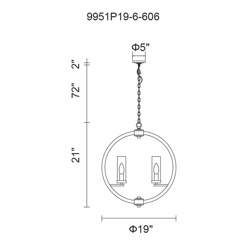 CWI Lighting Elton 6 Light Transitional Metal Chandelier in Satin Nickel