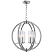 CWI Lighting Elton 6 Light Transitional Metal Chandelier in Satin Nickel