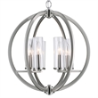CWI Lighting Elton 6 Light Transitional Metal Chandelier in Satin Nickel