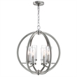 CWI Lighting Elton 6 Light Transitional Metal Chandelier in Satin Nickel