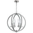 CWI Lighting Elton 6 Light Transitional Metal Chandelier in Satin Nickel