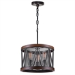 CWI Lighting Parsh 3 Light Drum Shade Farmhouse Metal Chandelier in Pewter