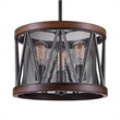 CWI Lighting Parsh 3 Light Drum Shade Farmhouse Metal Chandelier in Pewter