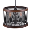 CWI Lighting Parsh 3 Light Drum Shade Farmhouse Metal Chandelier in Pewter