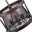 CWI Lighting Parsh 3 Light Drum Shade Farmhouse Metal Chandelier in Pewter