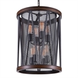 CWI Lighting Parsh 8 Light Drum Shade Farmhouse Metal Chandelier in Pewter