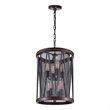 CWI Lighting Parsh 8 Light Drum Shade Farmhouse Metal Chandelier in Pewter