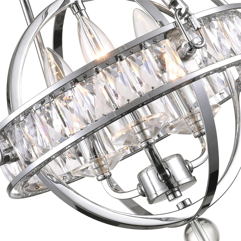 CWI Lighting Arkansas 3 Light Traditional Metal Mini Chandelier in Chrome