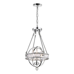 CWI Lighting Arkansas 3 Light Traditional Metal Mini Chandelier in Chrome