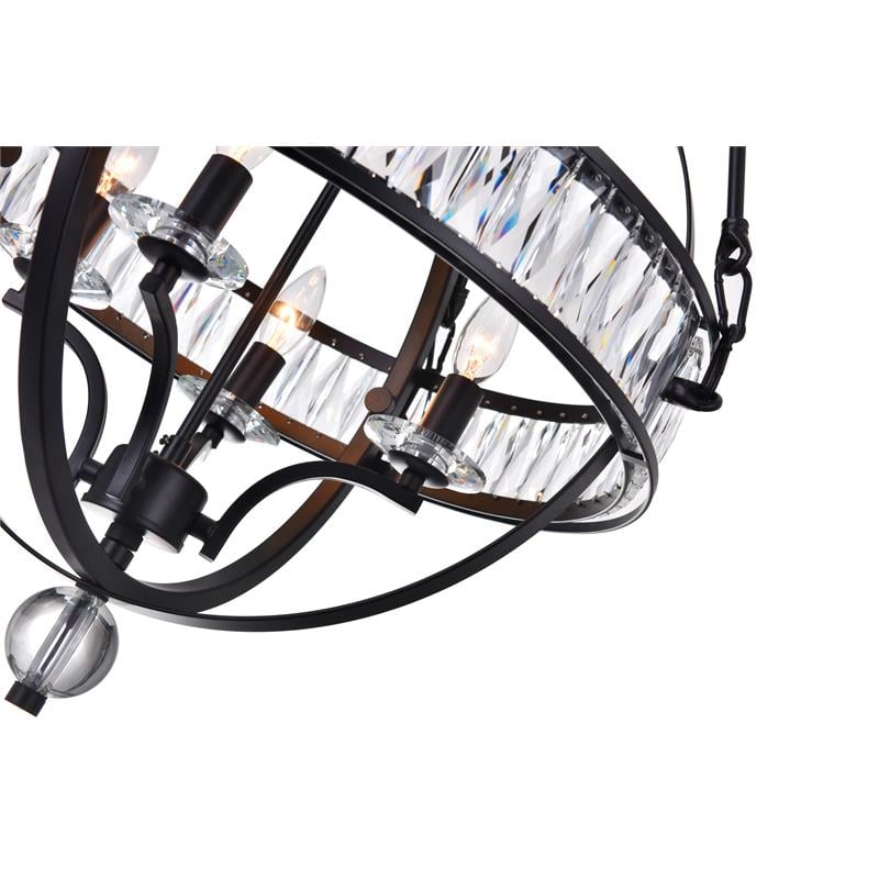 CWI Lighting Arkansas 4 Light Traditional Metal Chandelier in Black