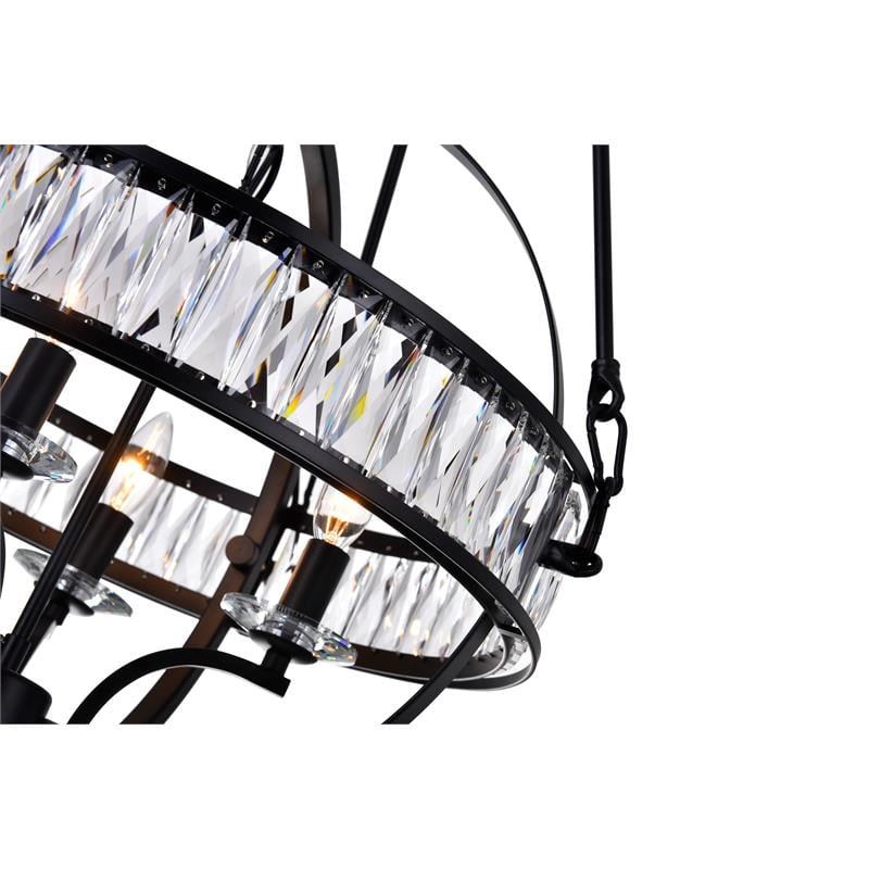 CWI Lighting Arkansas 4 Light Traditional Metal Chandelier in Black