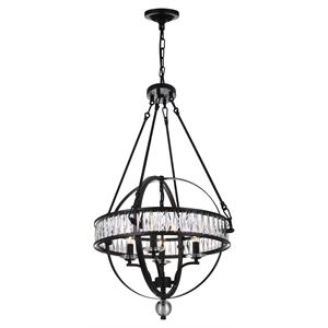 CWI Lighting Arkansas 4 Light Traditional Metal Chandelier in Black