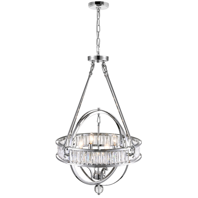 CWI Lighting Arkansas 4 Light Traditional Metal Chandelier in Chrome