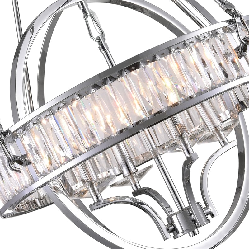 CWI Lighting Arkansas 4 Light Traditional Metal Chandelier in Chrome