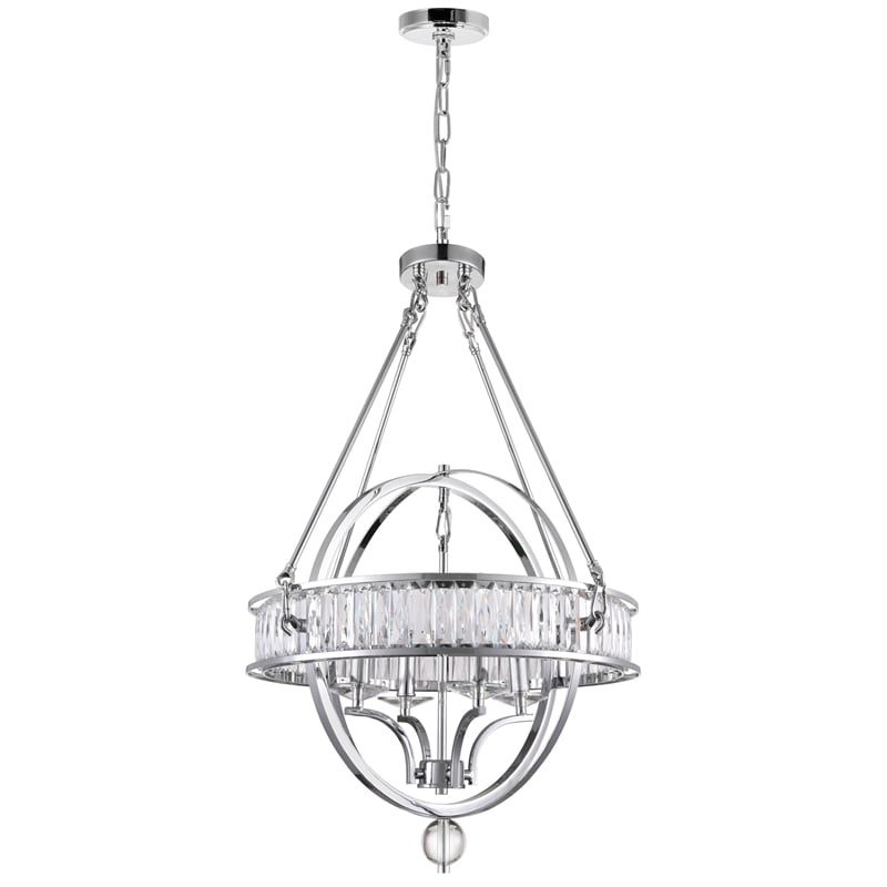 CWI Lighting Arkansas 4 Light Traditional Metal Chandelier in Chrome