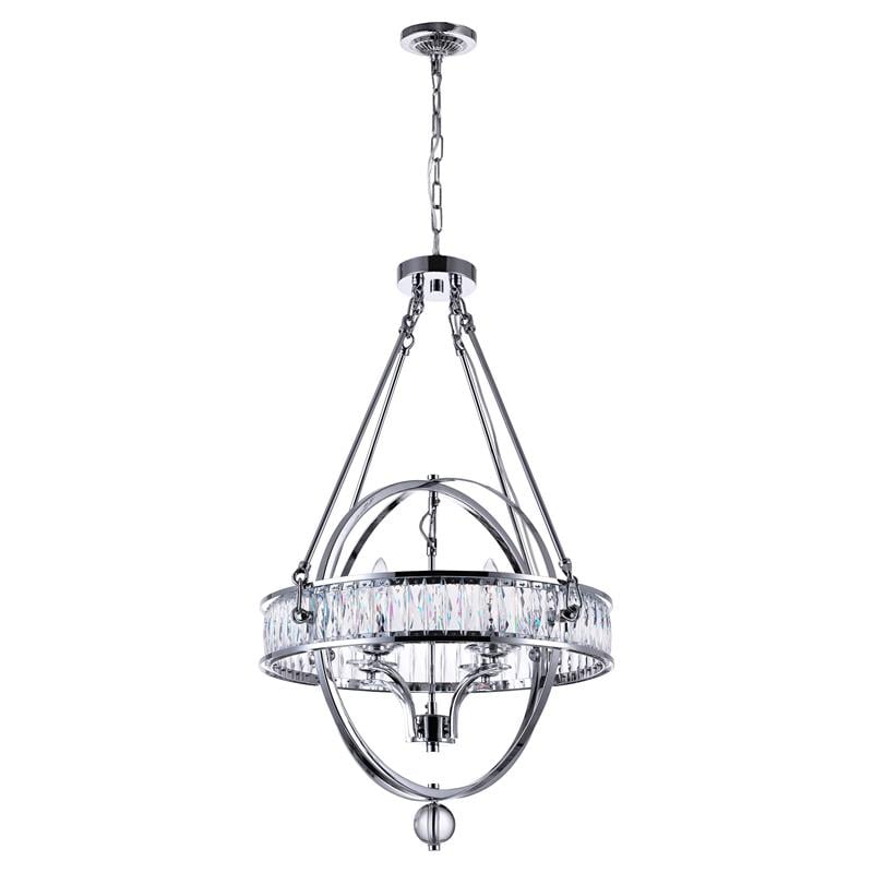 CWI Lighting Arkansas 4 Light Traditional Metal Chandelier in Chrome