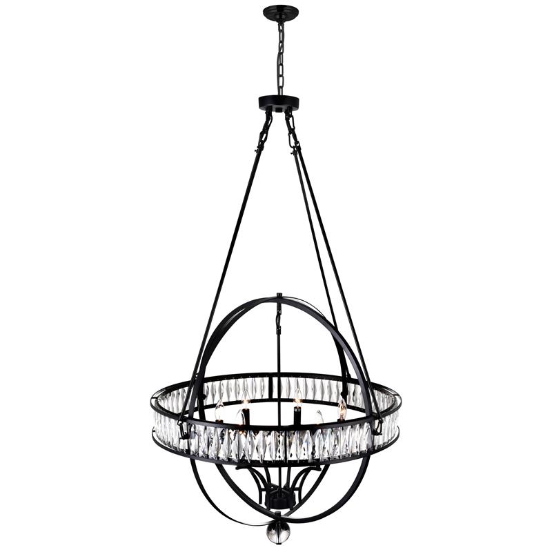 CWI Lighting Arkansas 6 Light Traditional Metal Chandelier in Black