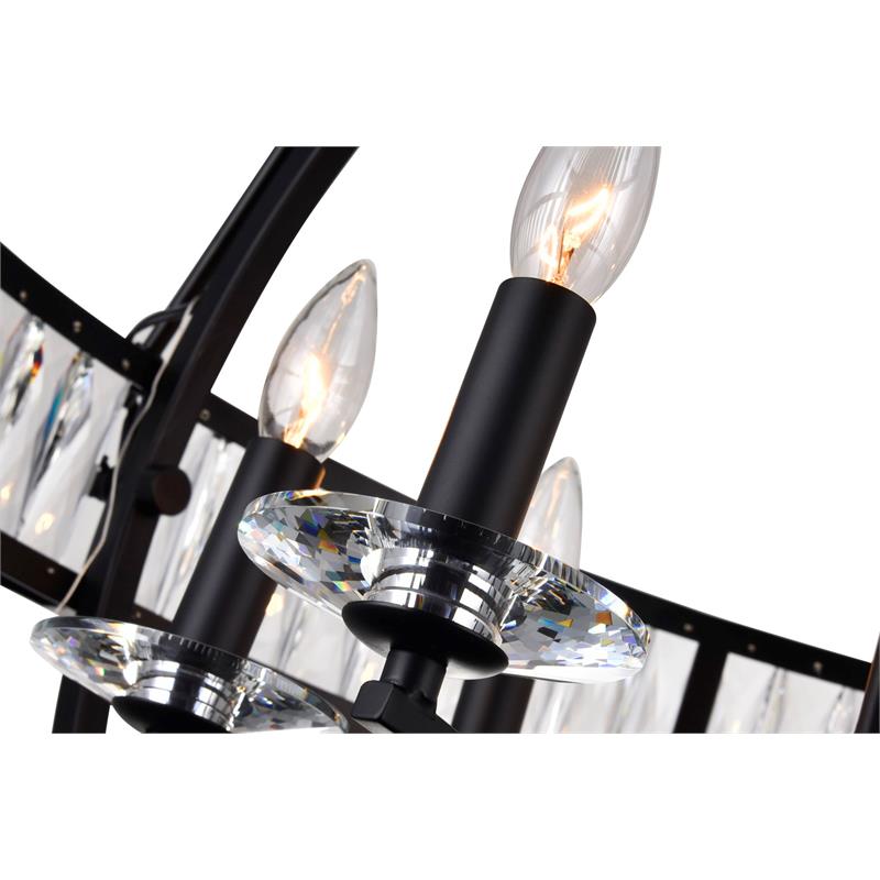 CWI Lighting Arkansas 6 Light Traditional Metal Chandelier in Black
