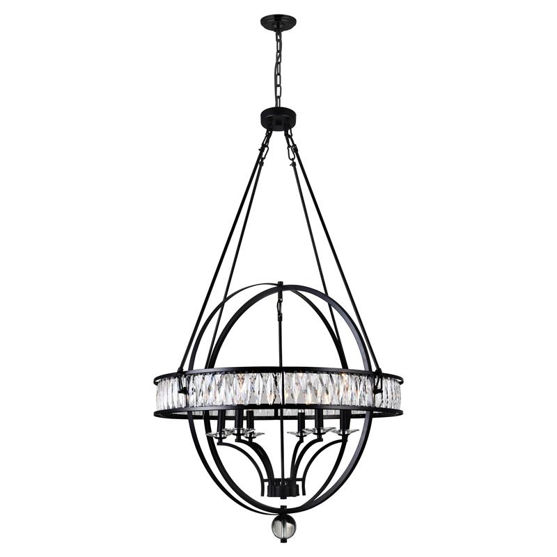 CWI Lighting Arkansas 6 Light Traditional Metal Chandelier in Black
