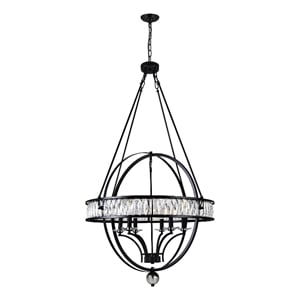 CWI Lighting Arkansas 6 Light Traditional Metal Chandelier in Black