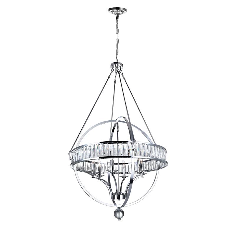 CWI Lighting Arkansas 6 Light Traditional Metal Chandelier in Chrome
