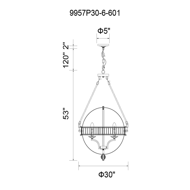 CWI Lighting Arkansas 6 Light Traditional Metal Chandelier in Chrome